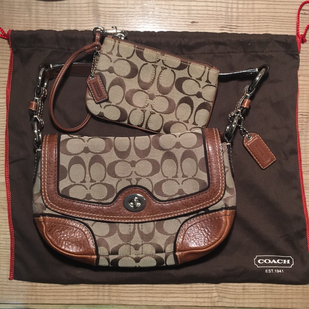 Authentic Coach Purse and Wristlet